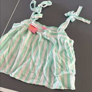 Stoney Clover Lane Mint and White Striped Tank Top